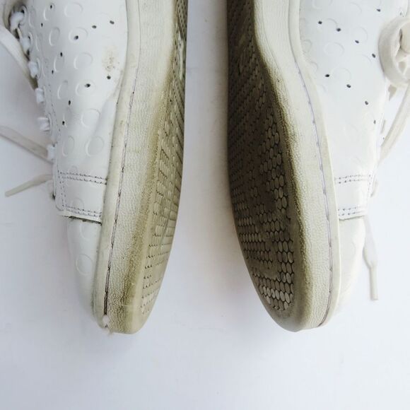 Adidas Sam Womens 8.5 40 2/3 Smith Iconic White Leather Tennis Shoes - Picture 13 of 16